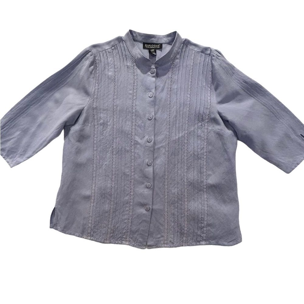 Dialogue Purple Linen/Rayon Blouse L‎